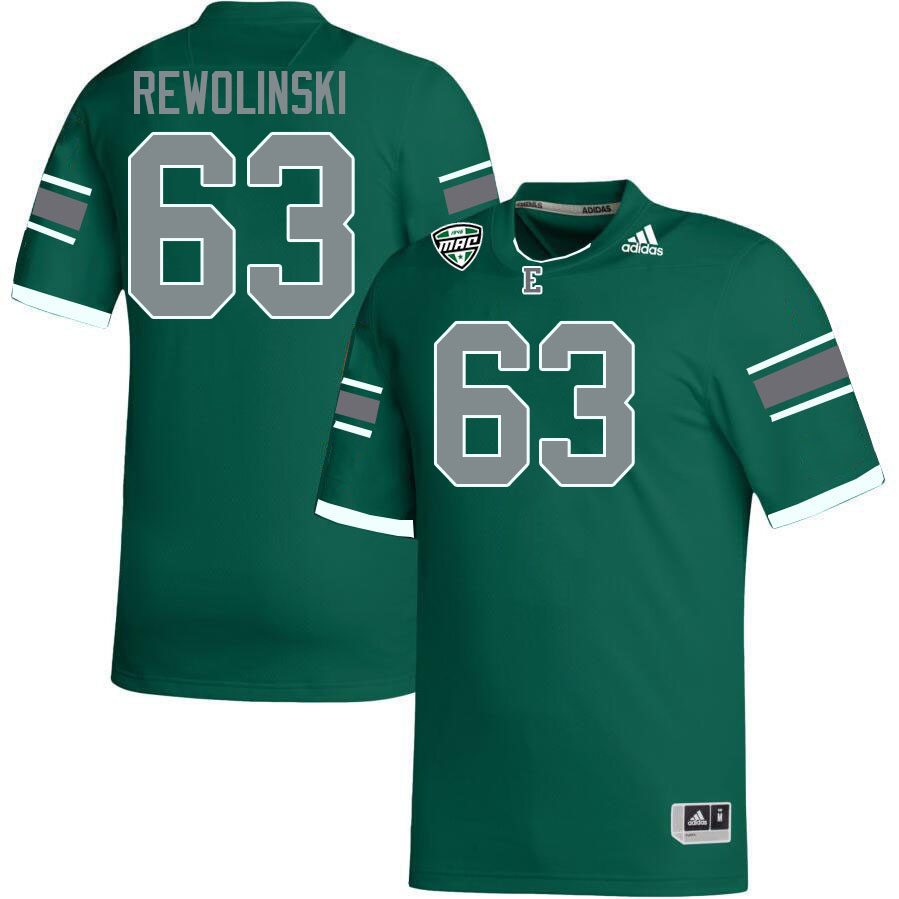 Eastern Michigan Eagles #63 Mickey Rewolinski College Football Jerseys Stitched Sale-Green